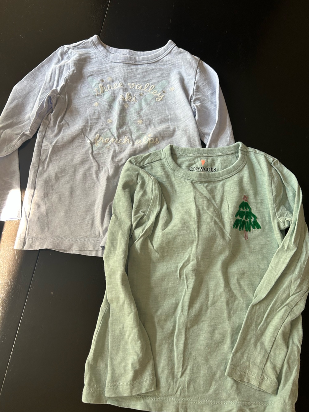 Crewcuts Light Green Long-Sleeve Tee with Embroidered Tree